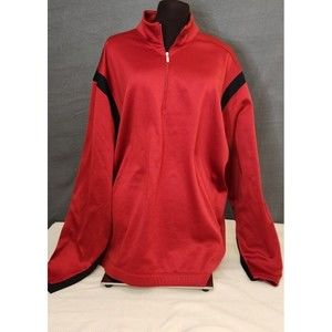Men's Nike Golf Therma Fit Red Fleece Lining Pullover Swoosh 1/4 Zip Sz XXL